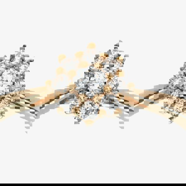 T. H. Baker 9ct Yellow Gold 0.25ct Diamond Flower Cluster Ring PR11539Y