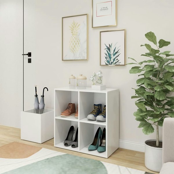 Berkfield Hall Shoe Cabinet White 105x35.5x70 cm Engineered Wood