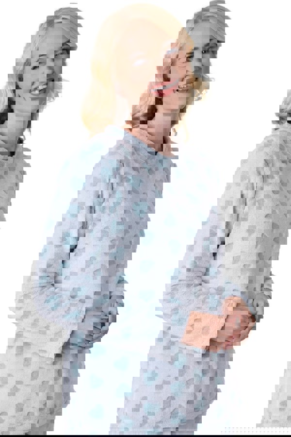 Camille Supersoft Aqua Spot Full Length Pyjama Set