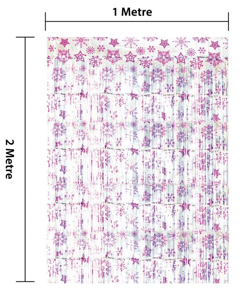 Cheetah Shimmer christmas Tinsel Curtain, 2.5M x 1M Pink