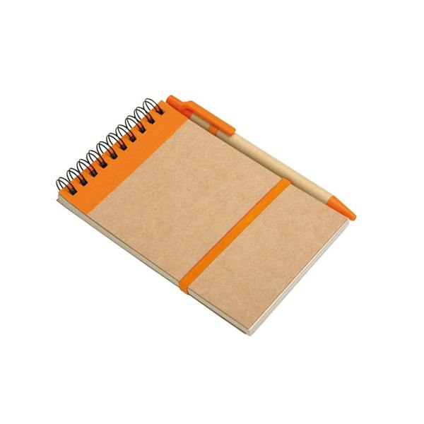 MidOcean Sonora Recycled A6 Notepad And Pen - Orange/Beige - 