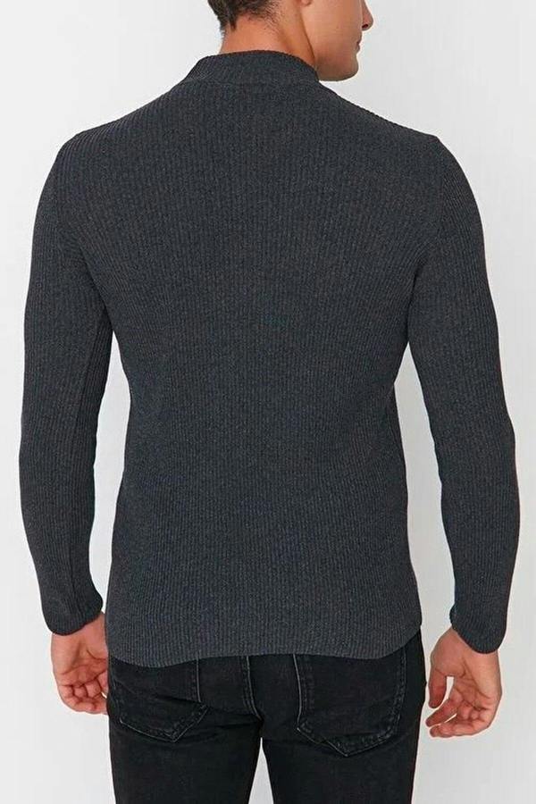 WOVCOR Half Turtleneck Ribbed Knit Men's Sweater