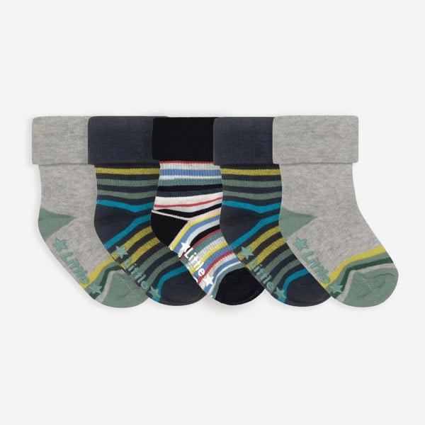 Little Sock Co. Non-Slip Stay on Baby and Toddler Socks - 5 Pack in Billy, Samuel and Benedict