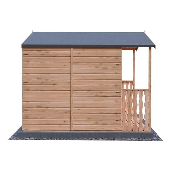 Shire Chatsworth & Verandah 7x7 12mm interlock Clad wooden Summerhouse - Best Shed