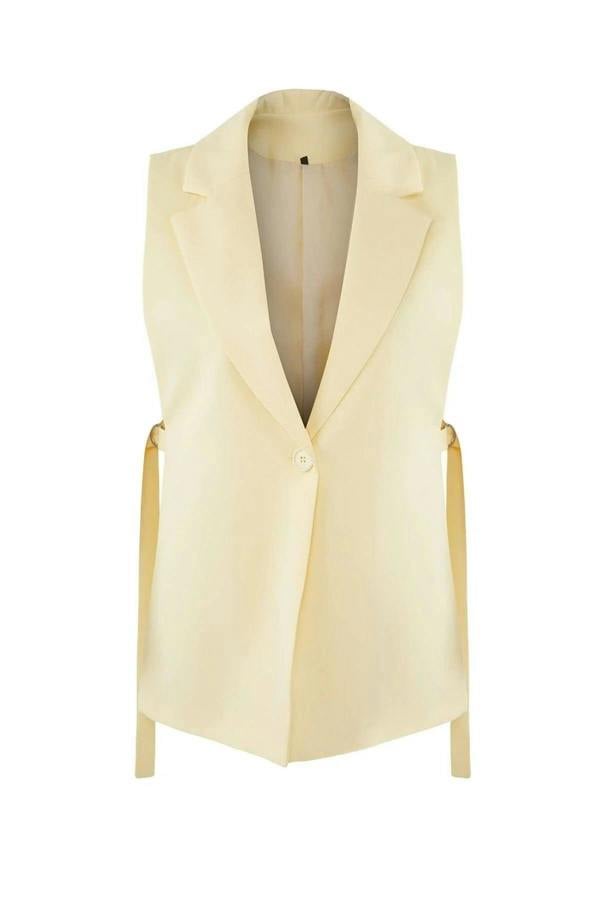 WOVCOR Oversize Lined Woven Vest with Side Tie Detail