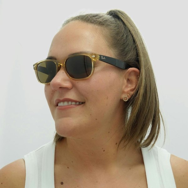 Ray-Ban Sunglasses New Wayfarer 2132 945/57 Honey Crystal Brown Polarized 55mm