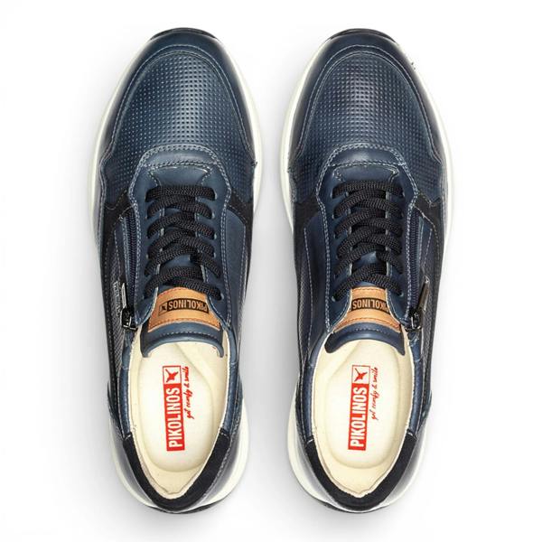 Pikolinos Getafe - Men's Blue Leather Easy Wear Sneakers