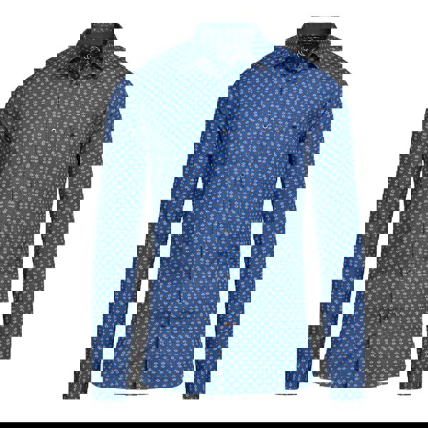 Raging Bull Mens Leaf Print Long-Sleeved Shirt - Navy/Orange