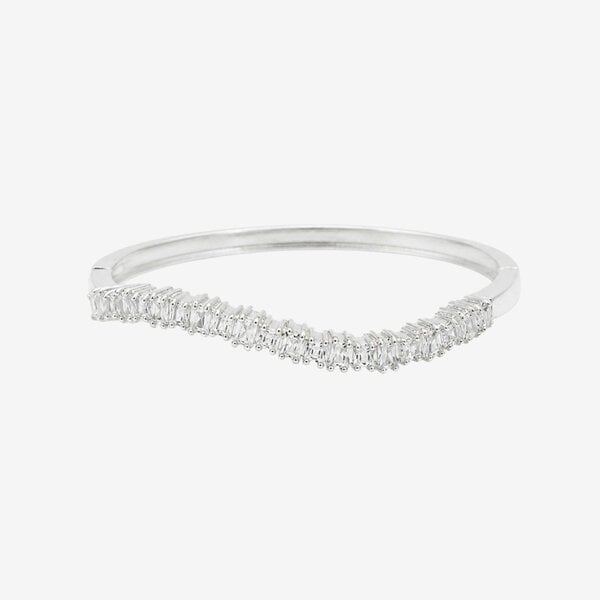 Uchi & Soto Nami Silver Stone Wave Bangle