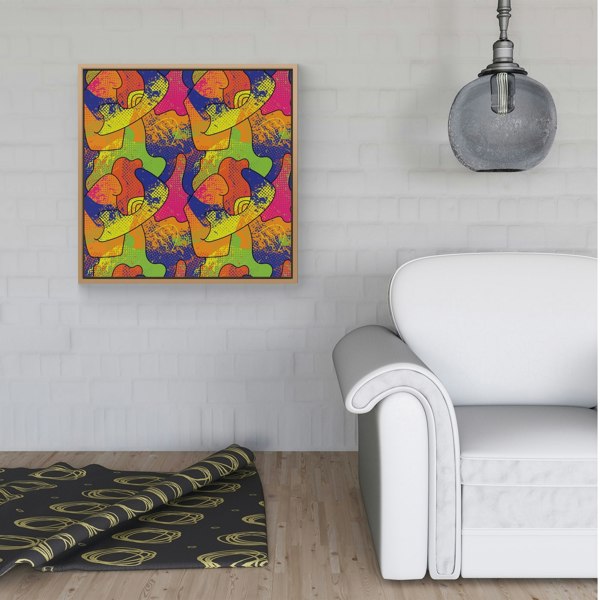 Warren Reed Bright Abstract Pattern Framed Canvas