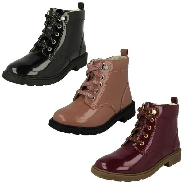 Clarks Girls Clarks Lace Up Detailed Ankle Boots Astrol Lace