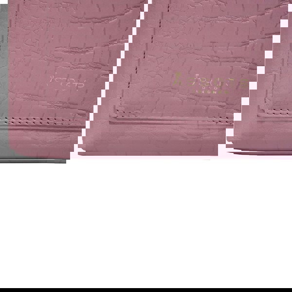 Assots London 'ARIA' Pink Croc Real Leather Crossbody Bag & Purse Set