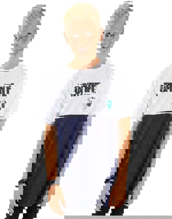 Fortnite Boys White Logo Print Short Sleeved T-Shirt