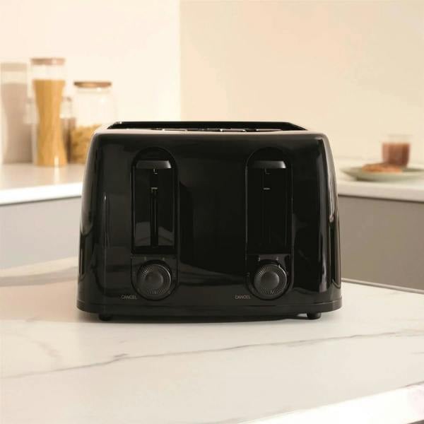 Hamilton Beach Essentials Kettle, 4 Slice Toaster & 20L Retro Microwave Set - Black - Hamilton Beach UK