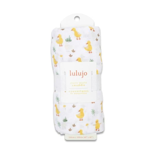 Lulujo - Muslin Swaddle - Ducks
