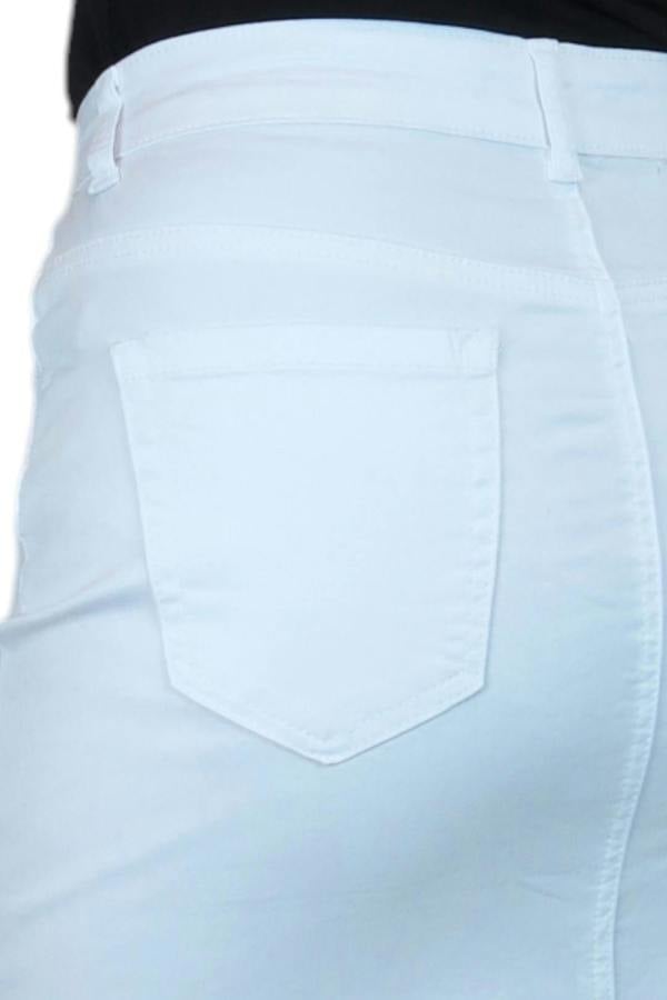 Paulo Due Women's Stretch Cotton Pencil Skirt Knee Length