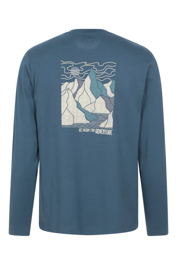 Mountain Warehouse Mens Get Ready For Adventure Long-Sleeved T-Shirt - Dark Blue
