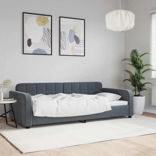 Berkfield Day Bed Dark Grey 90x190 cm Velvet