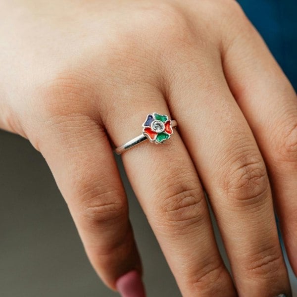 The Colourful Aura 925 Silver Colourful Floral Bohemian Indian Bichiya Midi Toe Ring