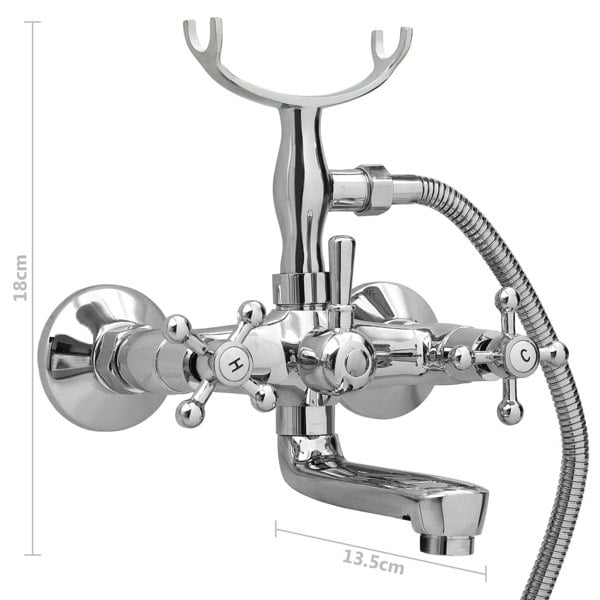 Berkfield 2-Handle Bathtub Faucet + Hand Shower Diverter Chrome Retro