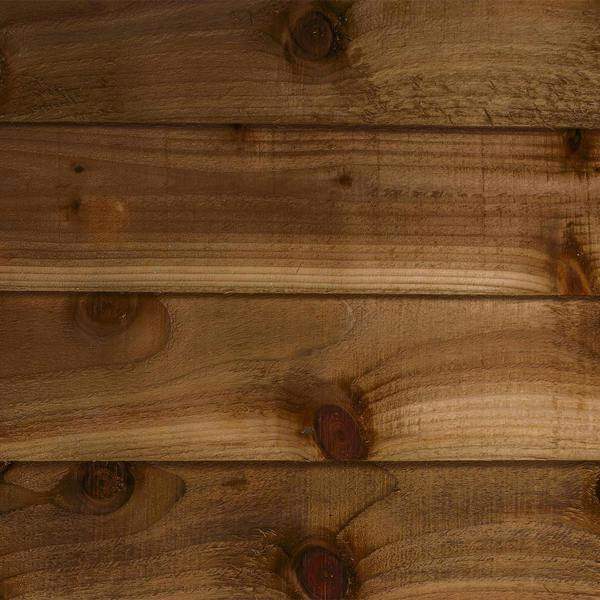 Snowdon Timber Treated Brown Feather Edge Fence Board (T) 11mm (W) 125mm (L) 1.8m - Pack of 16