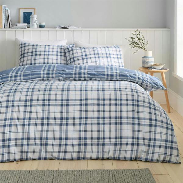 Kelso Check Blue Duvet Cover Set