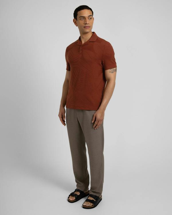 Steel & Jelly Healey - Large Floral Transfer Jacquard Polo Shirt