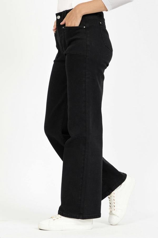 Mudflower Square Pocket Wide Leg Jeans