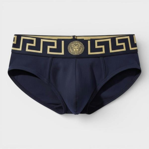 Versace Logo Low Rise Slip Underpants Navy
