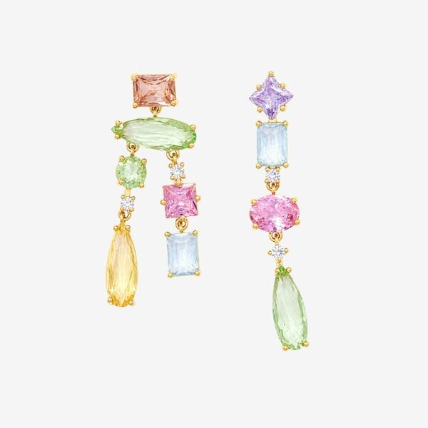 Uchi & Soto Hanabi Mixed Stone Drop Mismatch Earrings