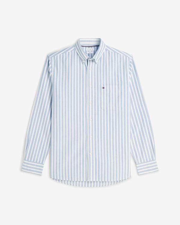Tommy Hilfiger Heritage Oxford Mens Long Sleeve Striped Shirt - Regal Blue/Stripe