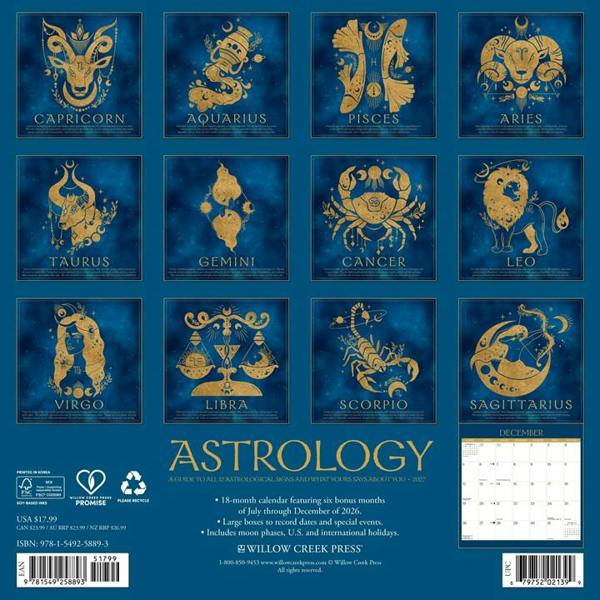 Astrology Calendar 2027, Wall Calendars, Month To View, Lifestyle, Gift