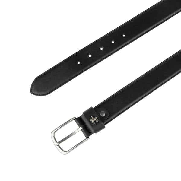 Embassy London James - Black - Men's Leather Belt with gunmetal hardware