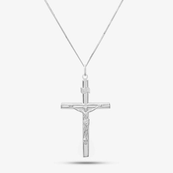 T. H. Baker Sterling Silver Small Crucifix Necklace 8.64.2164