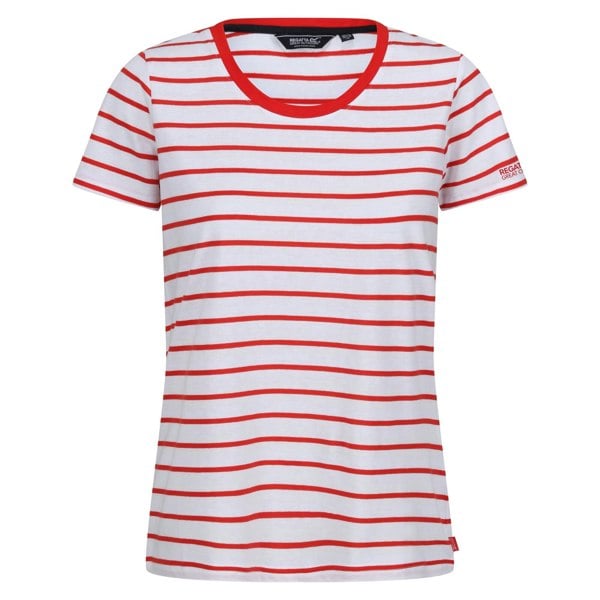 Regatta Women's Filandra VIII Stripe T-Shirt - High Risk Red/White