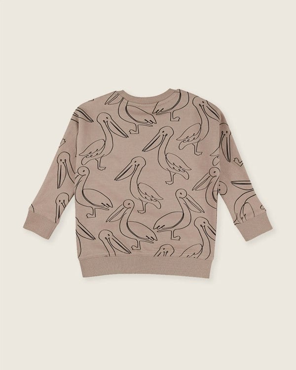 organic cotton Beige Pelican Print Sweatshirt - image 2