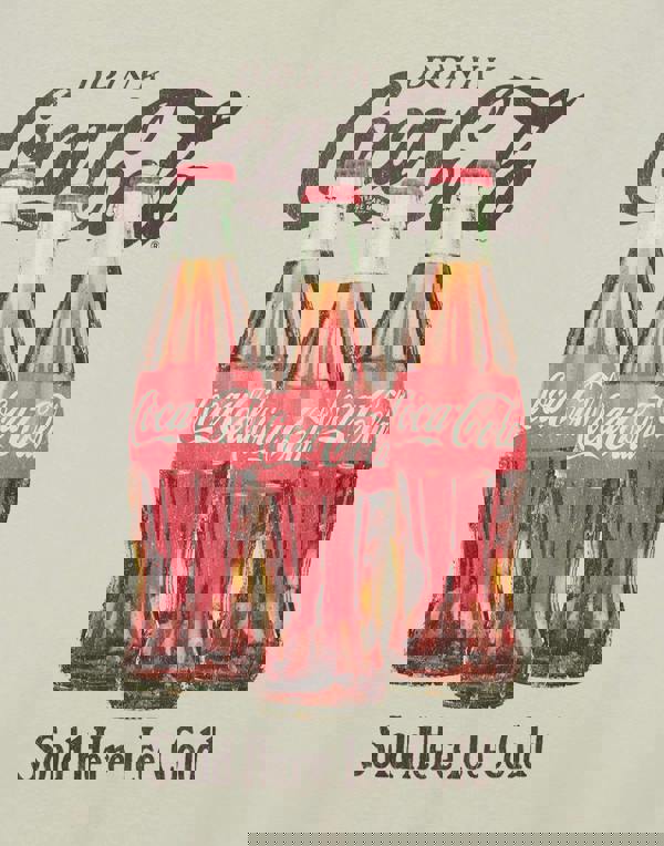 Coca Cola Unisex Beige Sold Here Ice Cold Short Sleeved T-Shirt