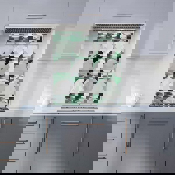 Warren Reed - Designer Geometric Grey Green Kitchen Splashback