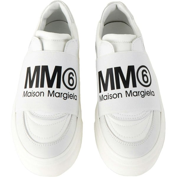 MM6 Unisex Kids MM6 Logo Slip On Trainers in Silver