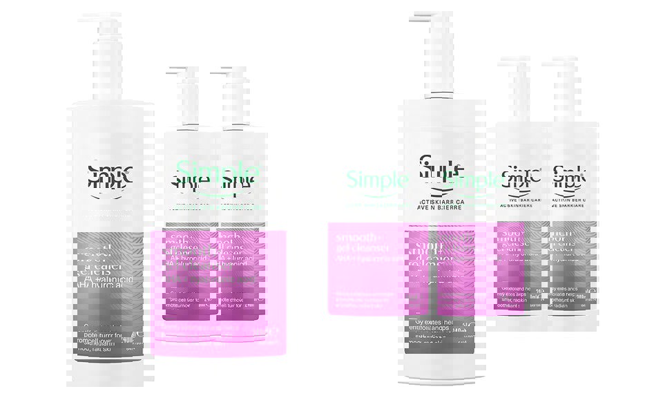 Simple Smooth+ Gel Facial Cleanser Softening Daily Face Wash, 240ml