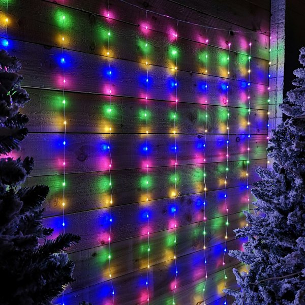 Samuel Alexander 2.1m 300 LED Indoor Outdoor Party Curtain Christmas Lights in Multi-Coloured