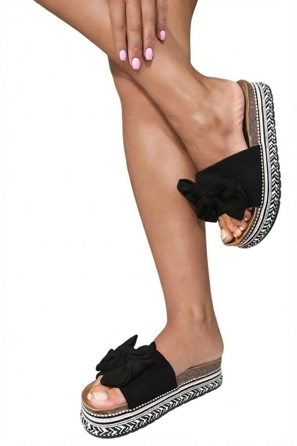 Abigail Platform Wedge Heel Sandals - Black_wb