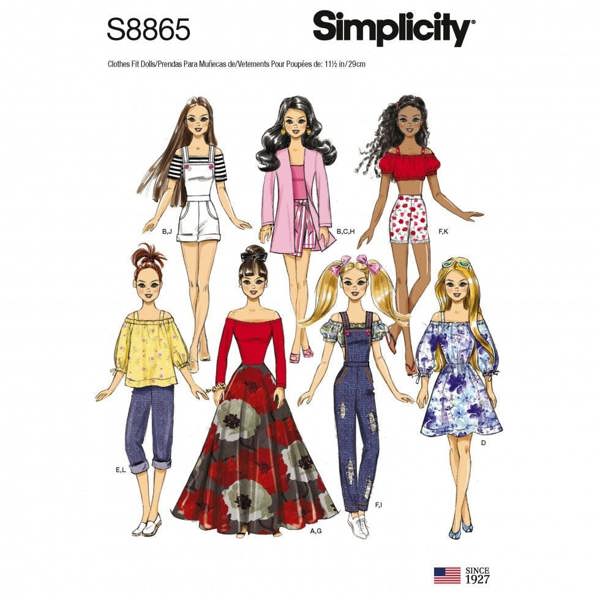 Simplicity Sewing Pattern 8865, Toys One Size - Intermediate