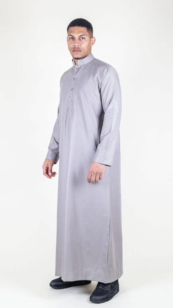 Infinity Leather Mens Thobe Jubba Saudi Islamic Arabic Eid Cotton Kaftan Jubbah Umrah Robe