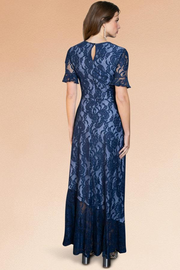 HotSquash Asymmetric Lace Keyhole Dress