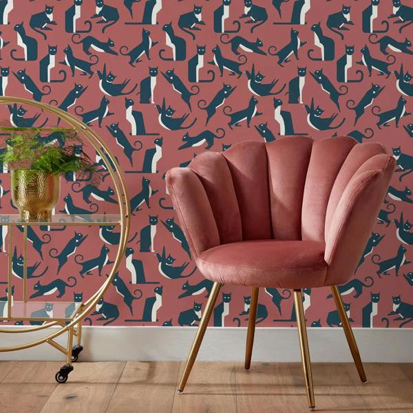 Furn Wallpaper - Pink/Blue/White - 