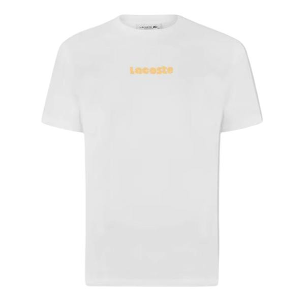 Lacoste Mens Cotton Blend Oversized Short-Sleeved T-Shirt - White - 