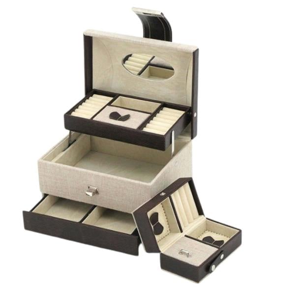 Lorenz Jewellery Box with Auto Motion Compartments & Travel Case