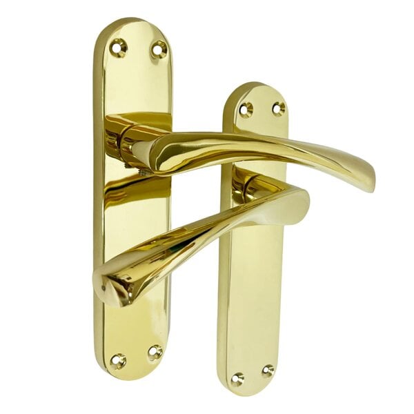 EDH Door Hardware Astrid Victorian Lever Latch Door Handles 180mm – Polished Brass – 1 Pair