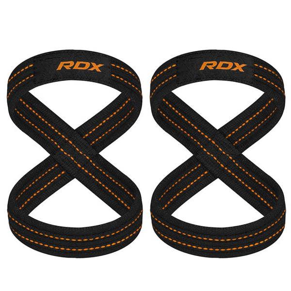 RDX Sports GYM LIFTING COTTON 8 STRAPS ORANGE